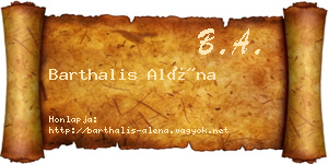 Barthalis Aléna névjegykártya